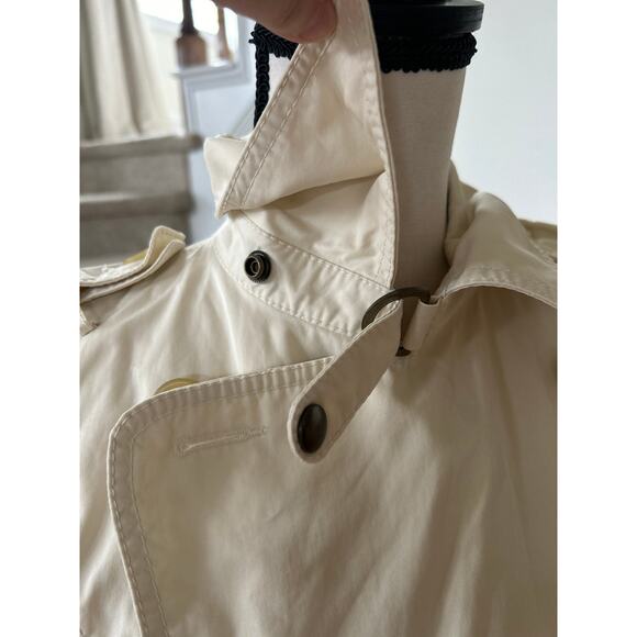 Banana Republic Cream Beige Double Breasted Belted Trench Coat - Picture 8 of 10